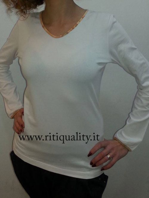 T-shirt manica lunga donna Alviero Martini UM10972 Bianco