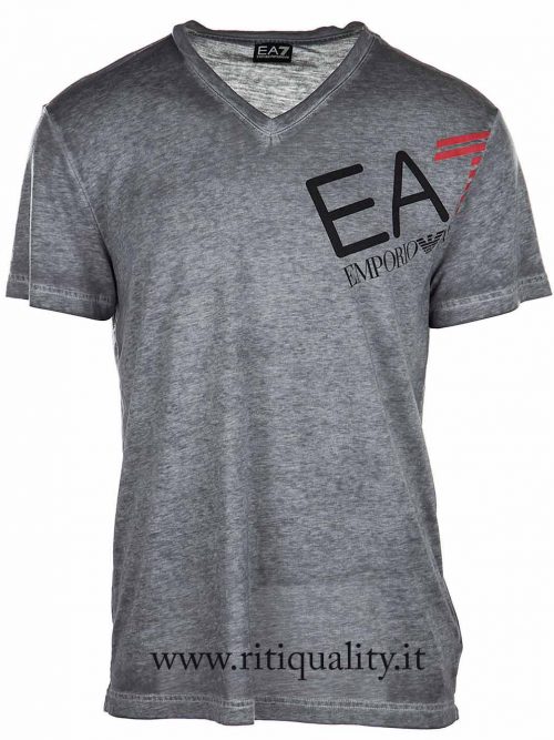 T-Shirt Uomo EA7 Emporio Armani grigio con logo 3YPT99 PJA0Z