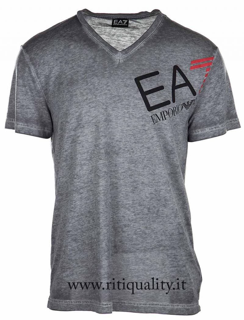 T-Shirt Uomo EA7 Emporio Armani grigio con logo 3YPT99 PJA0Z