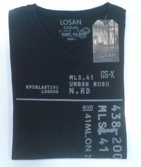 Losan Uomo T-Shirt nera 611-1302AA
