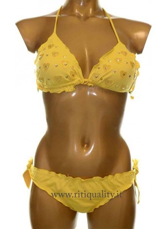 Twin Set Bikini donna cuoricini giallo MS5B22