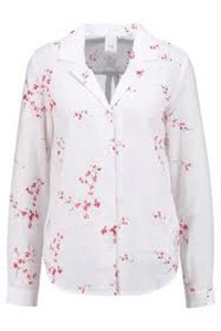 Camicia Donna Marca Ichi bianca con fantasia floreale rossa