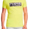 T-Shirt Uomo con scritta in printing lucido effetto raso giallo lime Art. M01I53K9H10