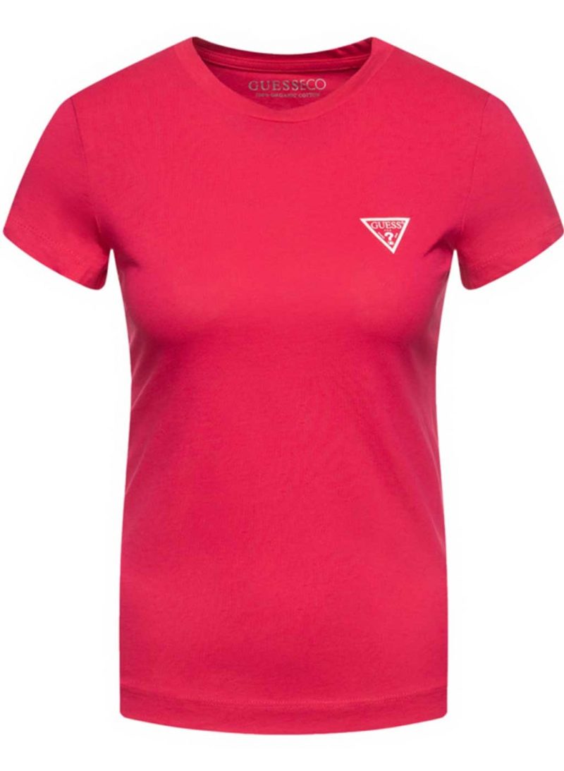 T-Shirt Donna Mezza Manica Basic con Logo Gommato Guess Art. W01I56K8HM0