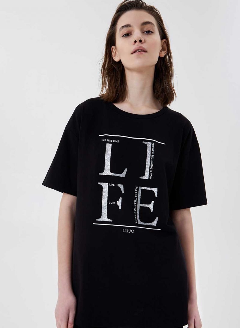 T-shirt donna con logo Liu Jo art.TA1160J5003