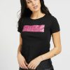 T-shirt donna con logo frontale Guess art.W1R105JA900-JBLK