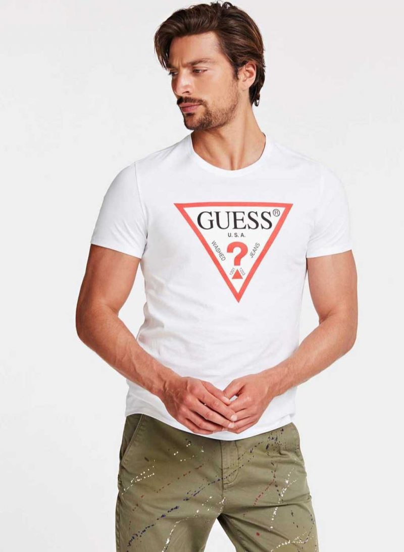 T-shirt uomo Guess con logo frontale
