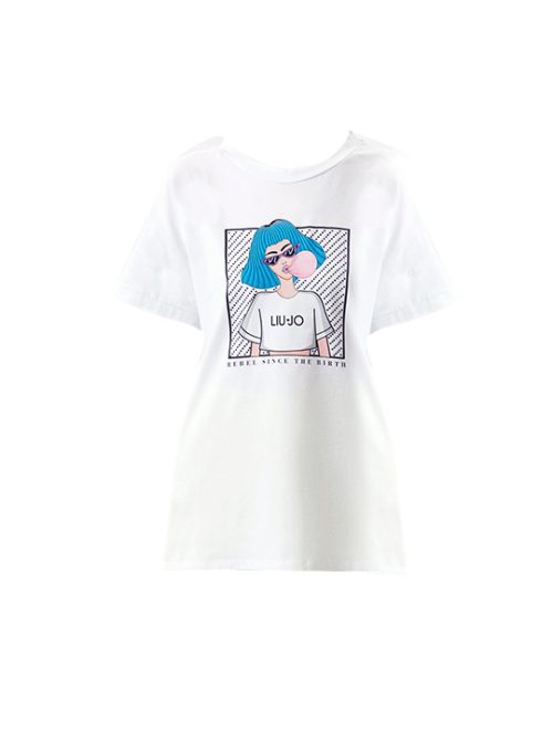 Liu Jo T-shirt con stampa pop con strass in cotone, per aggiungere un tocco particolare che non ti farà passare inosservata.